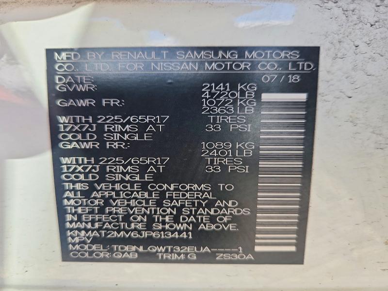Продаж на аукціоні авто 2018 Nissan Rogue, vin: KNMAT2MV6JP613441, номер лоту: 65690016