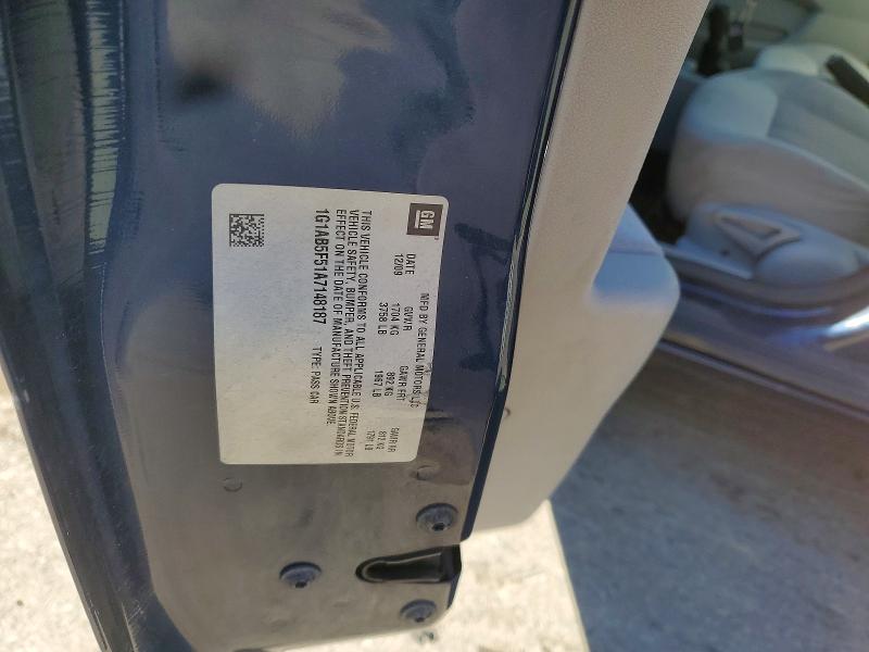 70118376 :رقم المزاد ، 1G1AB5F51A7148187 vin ، 2010 Chevrolet Cobalt مزاد بيع