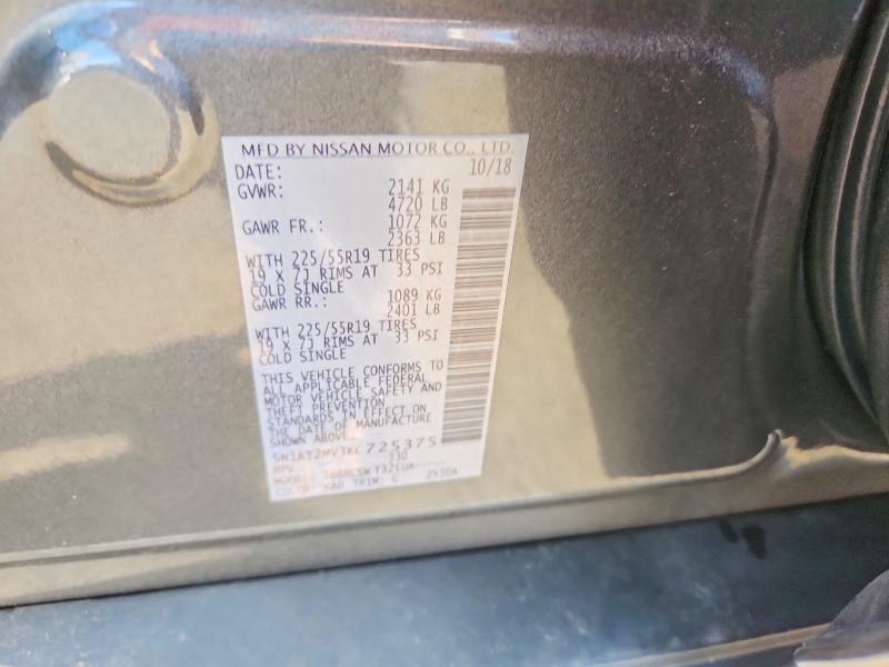 Aukcja sprzedaży 2019 Nissan Rogue, vin: 5N1AT2MV3KC725375, numer aukcji: 69223916