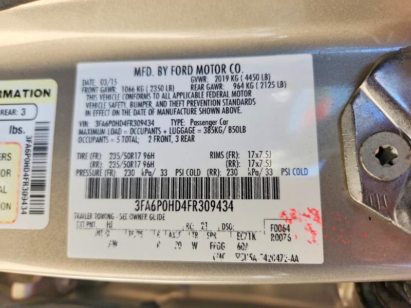 68443816 :رقم المزاد ، 3FA6P0HD4FR309434 vin ، 2015 Ford Fusion مزاد بيع