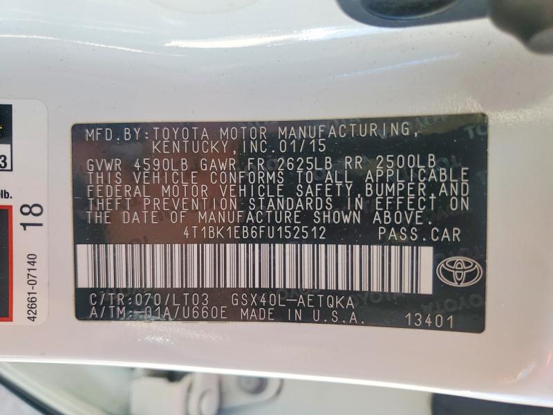 Продаж на аукціоні авто 2015 Toyota Avalon, vin: 4T1BK1EB6FU152512, номер лоту: 70625676