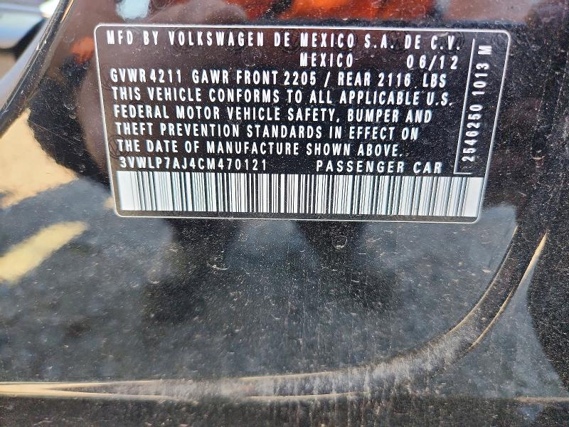 Aukcja sprzedaży 2012 Volkswagen Jetta, vin: 3VWLP7AJ4CM470121, numer aukcji: 69065736