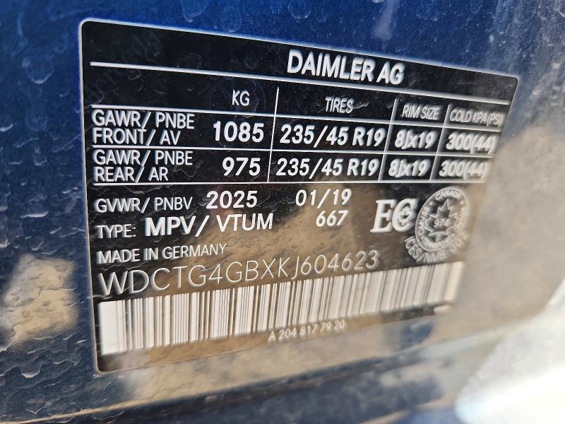 Продажа на аукционе авто 2019 Mercedes-benz Gla, vin: WDCTG4GBXKJ604623, номер лота: 67329966