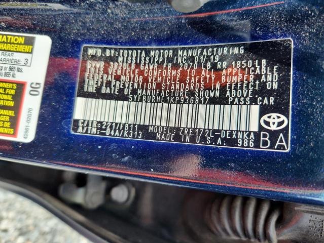 Продажа на аукционе авто 2019 Toyota Corolla, vin: 5YFBURHE1KP936817, номер лота: 69107036