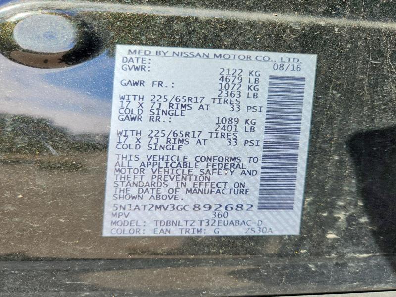 Aukcja sprzedaży 2016 Nissan Rogue, vin: 5N1AT2MV3GC892682, numer aukcji: 68407936