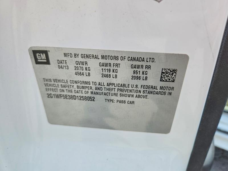 70641556 :رقم المزاد ، 2G1WF5E38D1258052 vin ، 2013 Chevrolet Impala مزاد بيع