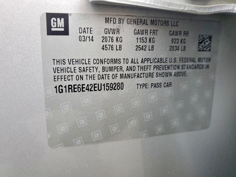 Продаж на аукціоні авто 2014 Chevrolet Volt, vin: 1G1RE6E42EU159280, номер лоту: 69898256