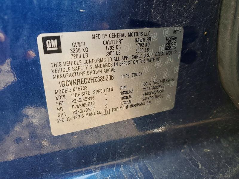 Продажа на аукционе авто 2017 Chevrolet Silverado, vin: 1GCVKREC2HZ389206, номер лота: 69558346