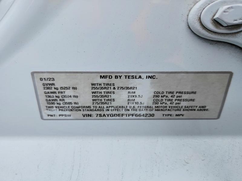 Aukcja sprzedaży 2023 Tesla Model Y, vin: 7SAYGDEF1PF664230, numer aukcji: 68265606