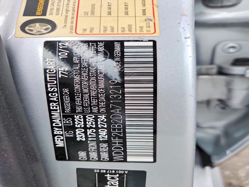 68995426 :رقم المزاد ، WDDHF2EB2DA713219 vin ، 2013 Mercedes-benz E مزاد بيع