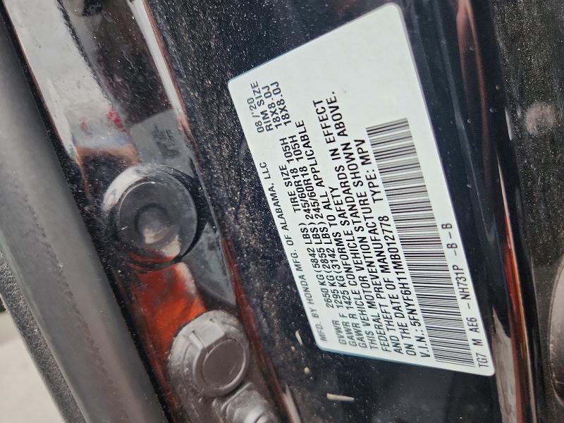 Aukcja sprzedaży 2021 Honda Pilot, vin: 5FNYF6H11MB012778, numer aukcji: 67847566