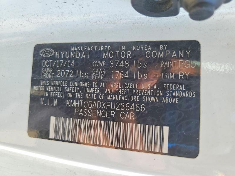 70086696 :رقم المزاد ، KMHTC6ADXFU236466 vin ، 2015 Hyundai Veloster مزاد بيع