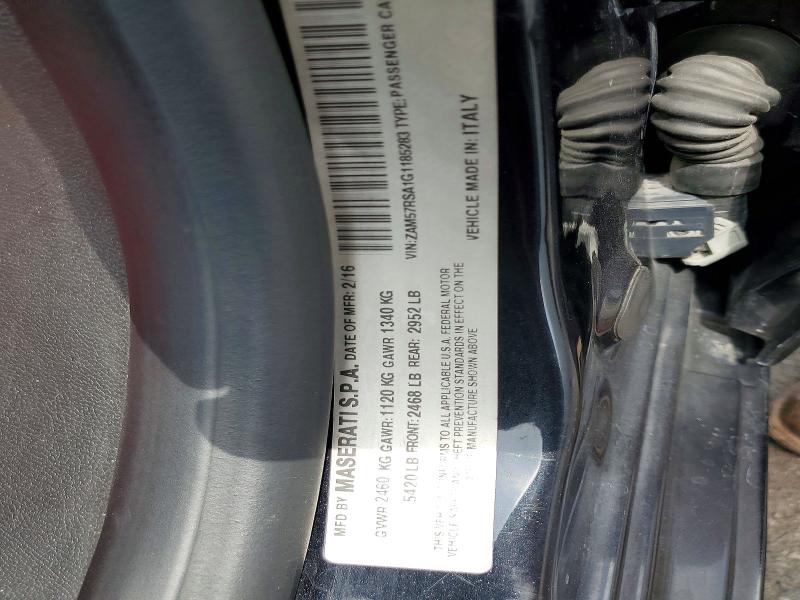 69438926 :رقم المزاد ، ZAM57RSA1G1185283 vin ، 2016 Maserati Ghibli مزاد بيع