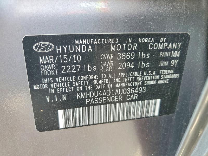 2010 Hyundai Elantra მანქანა იყიდება აუქციონზე, vin: KMHDU4AD1AU036493, აუქციონის ნომერი: 68411896