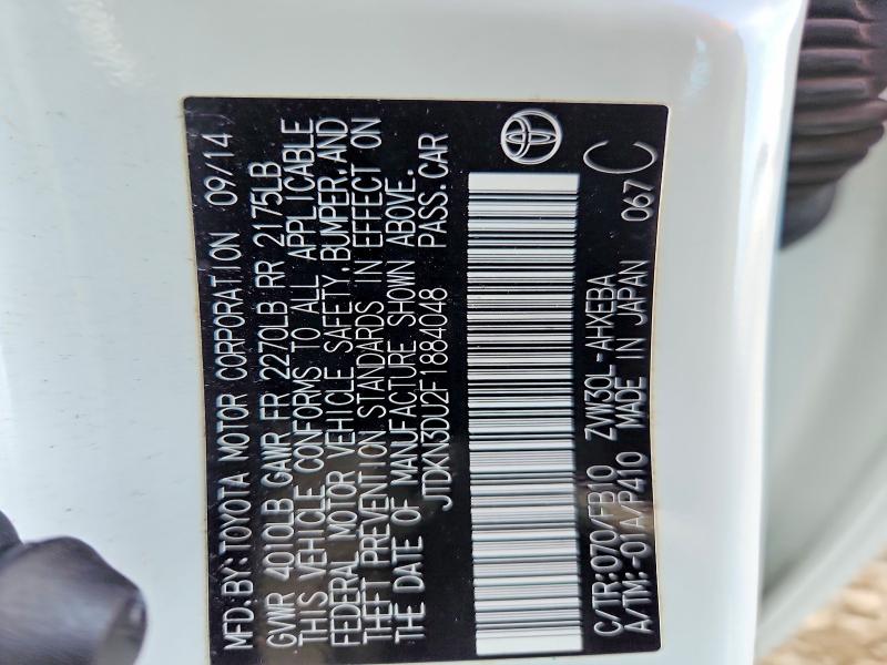 2015 Toyota Prius მანქანა იყიდება აუქციონზე, vin: JTDKN3DU2F1884048, აუქციონის ნომერი: 69943506