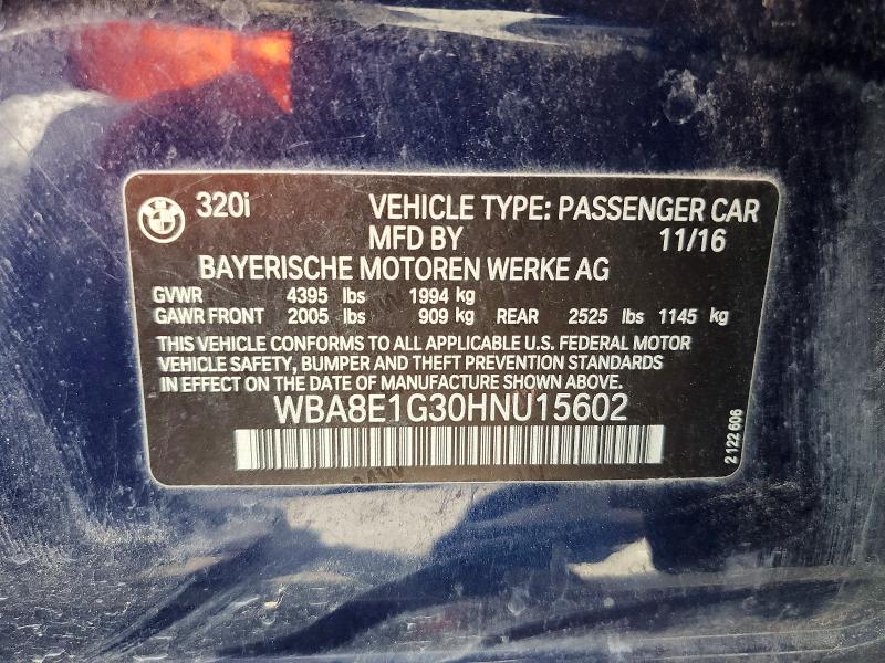 Aukcja sprzedaży 2017 Bmw 320, vin: WBA8E1G30HNU15602, numer aukcji: 68271416