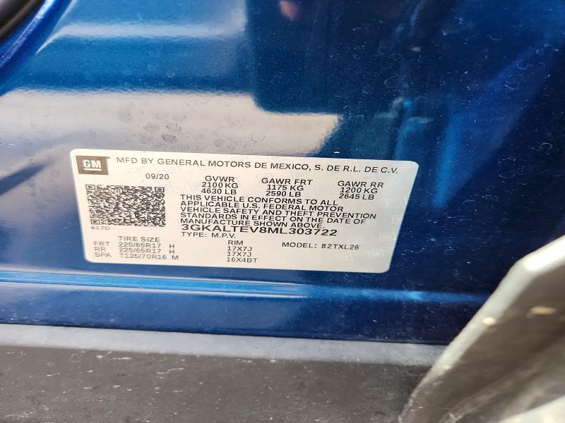 Aukcja sprzedaży 2021 Gmc Terrain, vin: 3GKALTEV8ML303722, numer aukcji: 67731416