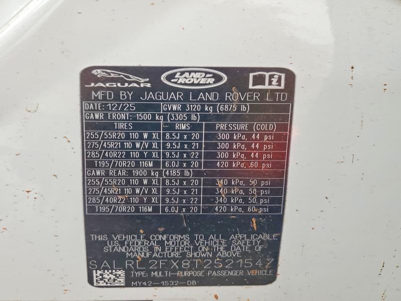 Aukcja sprzedaży 2026 Land Rover Discovery, vin: SALRL2FX8T2521547, numer aukcji: 70722686