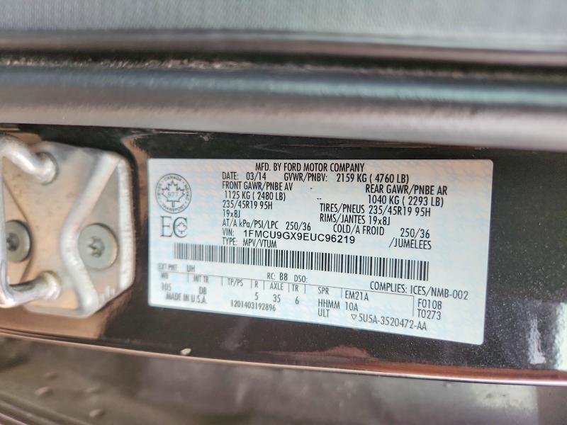 Продажа на аукционе авто 2014 Ford Escape, vin: 1FMCU9GX9EUC96219, номер лота: 69448916