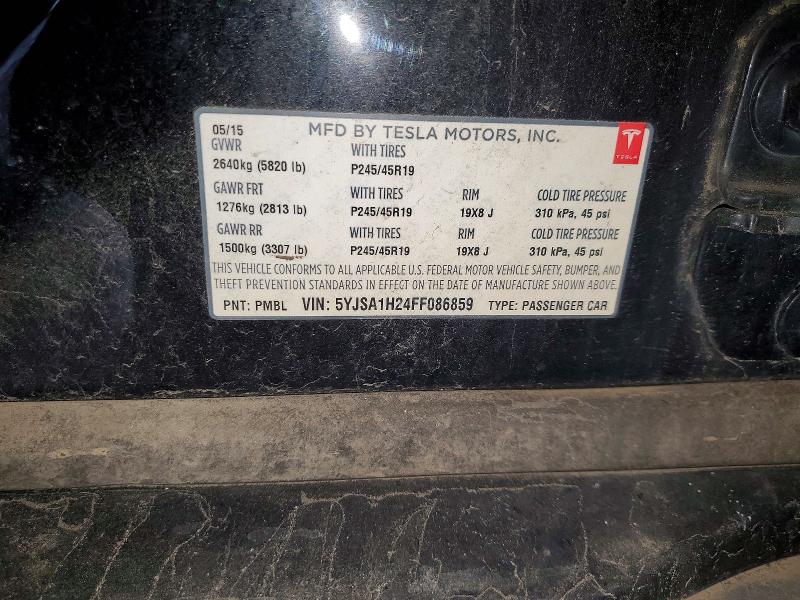 69316126 :رقم المزاد ، 5YJSA1H24FF086859 vin ، 2015 Tesla Model S مزاد بيع