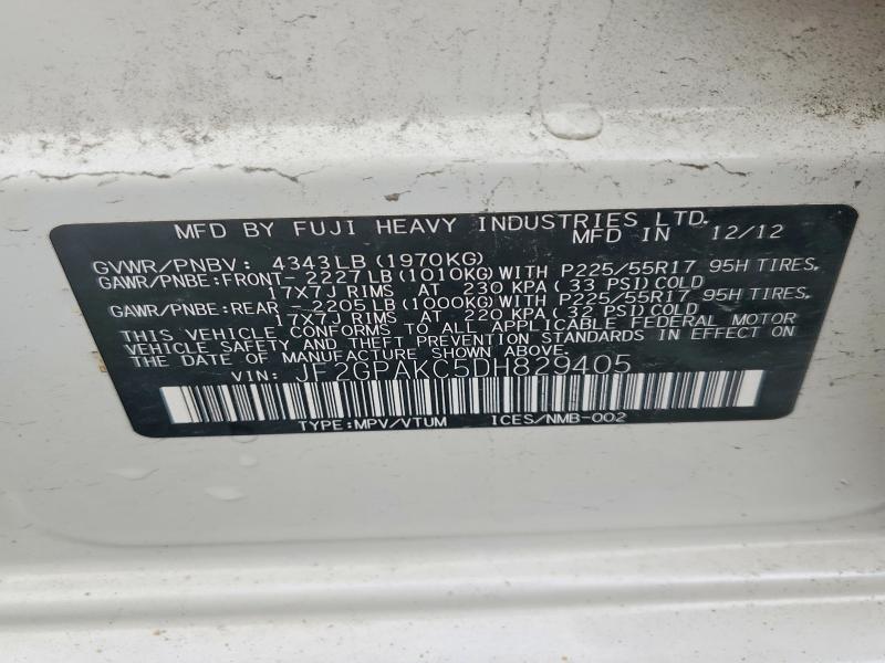 Auction sale of the 2013 Subaru Xv Crosstrek, vin: JF2GPAKC5DH829405, lot number: 70613836