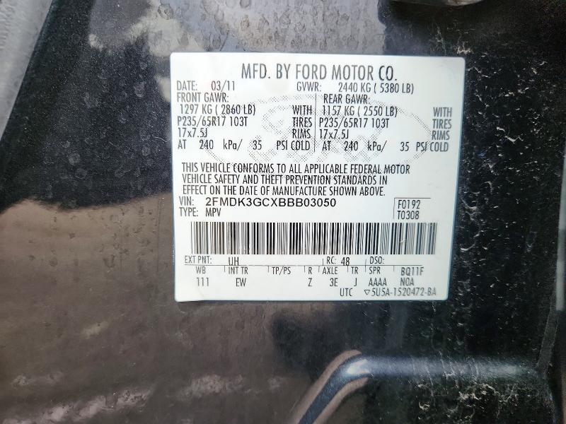 Продаж на аукціоні авто 2011 Ford Edge, vin: 2FMDK3GCXBBB03050, номер лоту: 70470096