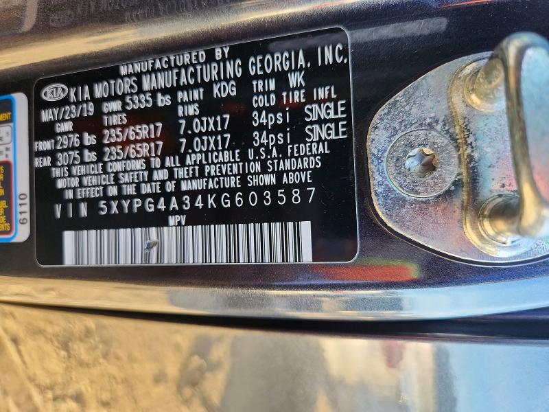 Aukcja sprzedaży 2019 Kia Sorento, vin: 5XYPG4A34KG603587, numer aukcji: 66598846
