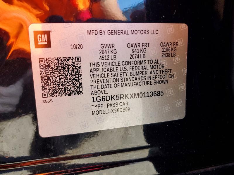 Auction sale of the 2021 Cadillac Ct4, vin: 1G6DK5RKXM0113685        , lot number: 68847996