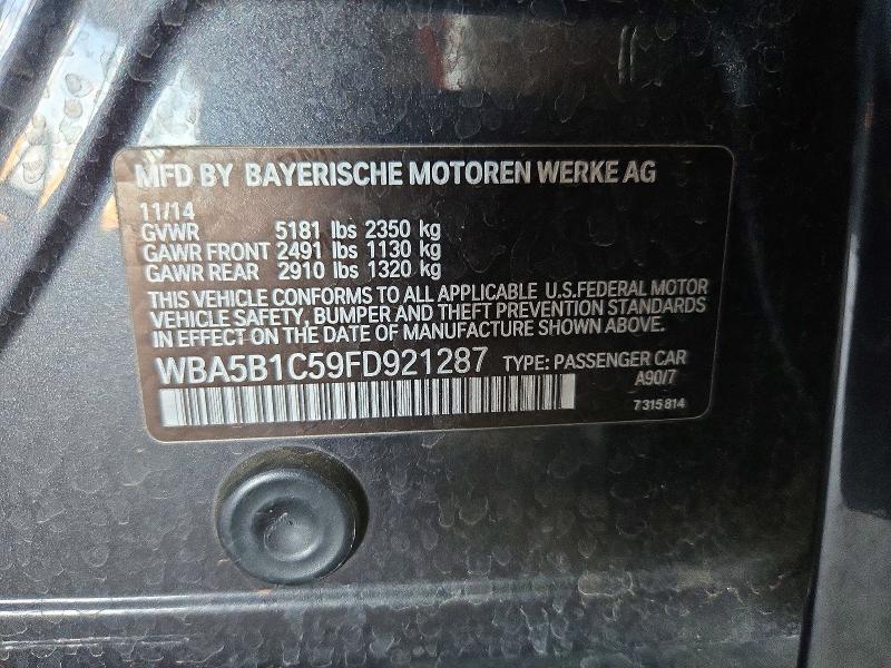 Продажа на аукционе авто 2015 Bmw 535, vin: WBA5B1C59FD921287, номер лота: 69458426