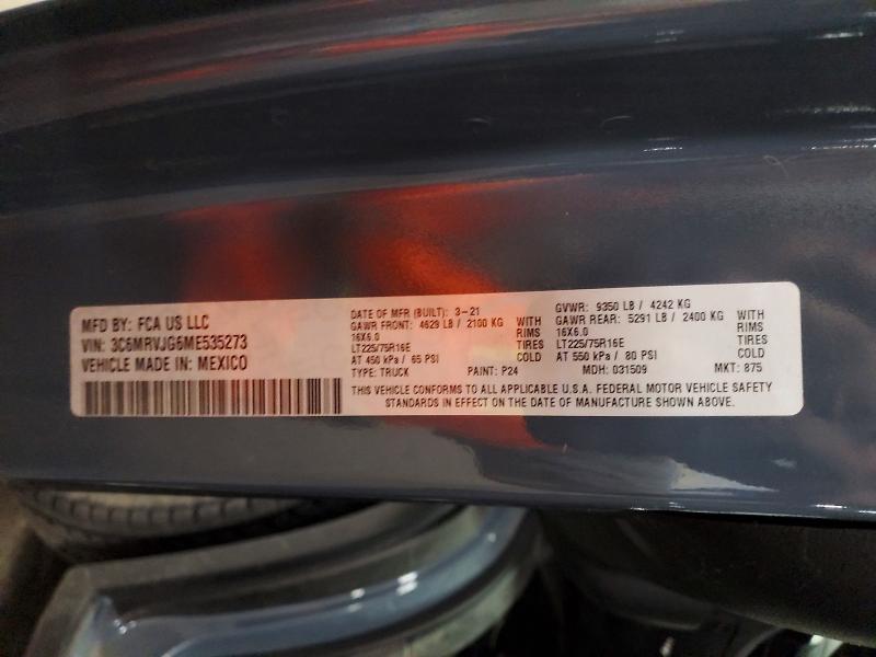Продажа на аукционе авто 2021 Ram Promaster 3500, vin: 3C6MRVJG6ME535273, номер лота: 68704606