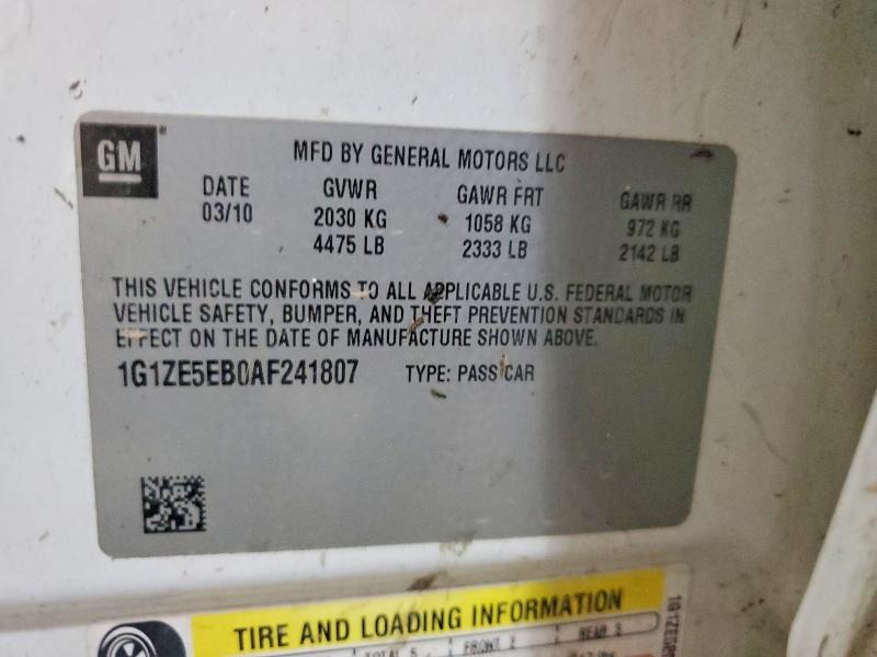 2010 Chevrolet Malibu მანქანა იყიდება აუქციონზე, vin: 1G1ZE5EB0AF241807, აუქციონის ნომერი: 67532366