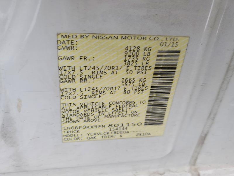 69173086 :رقم المزاد ، 1N6BF0KX9FN801150 vin ، 2015 Nissan Nv مزاد بيع