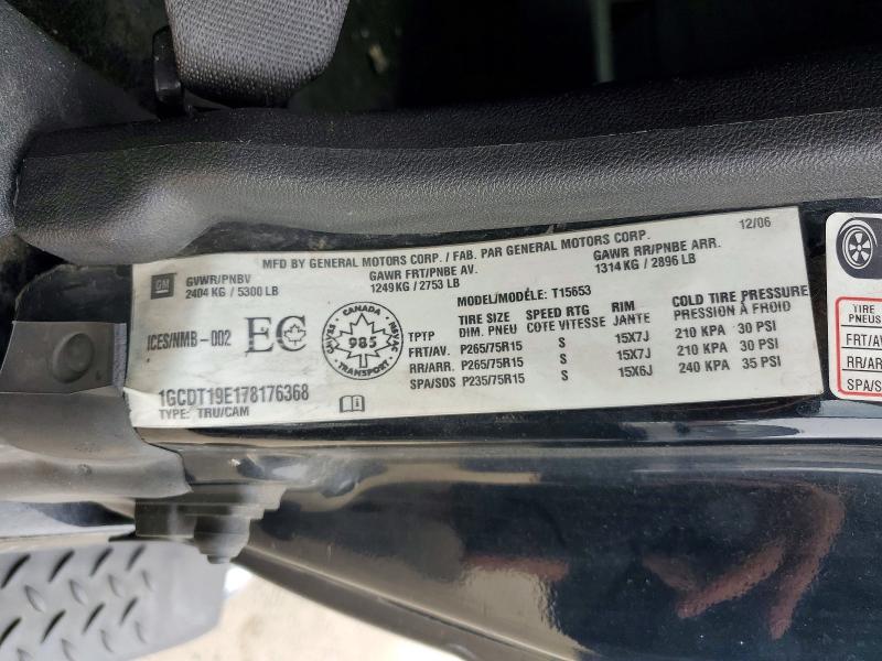 70614776 :رقم المزاد ، 1GCDT19E178176368 vin ، 2007 Chevrolet Colorado مزاد بيع