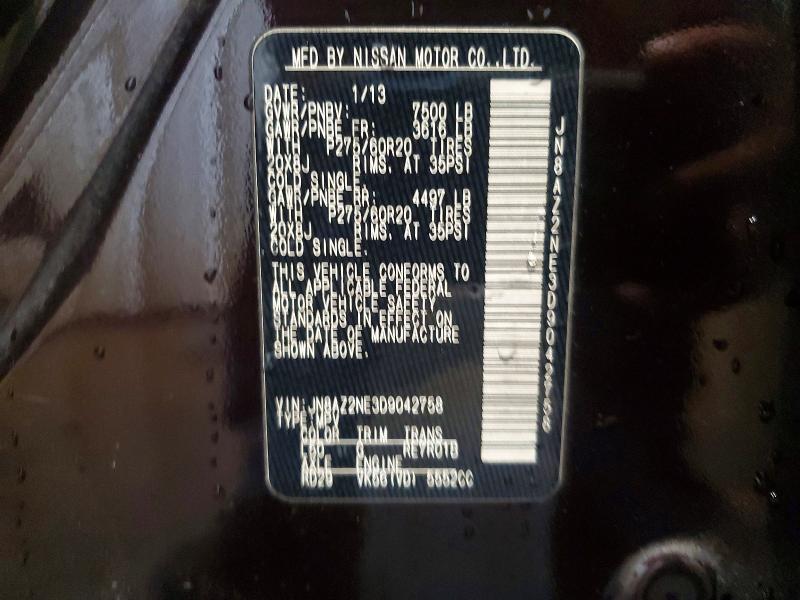 Aukcja sprzedaży 2013 Infiniti Qx56, vin: JN8AZ2NE3D9042758, numer aukcji: 70644626