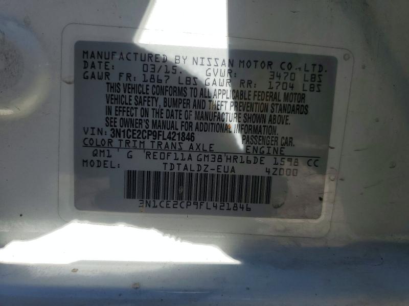 Продажа на аукционе авто 2015 Nissan Versa Note, vin: 3N1CE2CP9FL421846, номер лота: 69329886