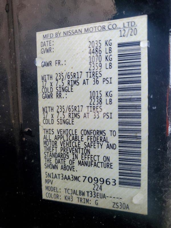 Продаж на аукціоні авто 2021 Nissan Rogue, vin: 5N1AT3AA3MC709963, номер лоту: 68071876