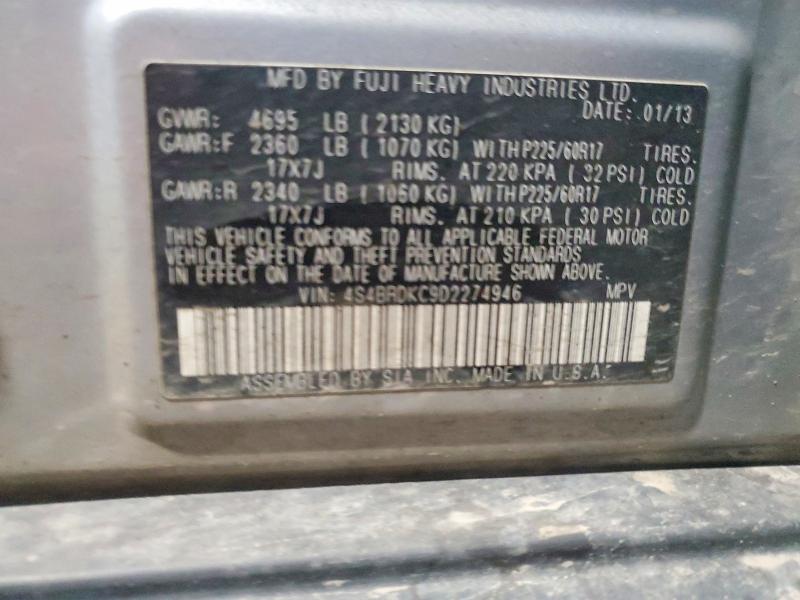 Aukcja sprzedaży 2013 Subaru Outback, vin: 4S4BRDKC9D2274946, numer aukcji: 68363126