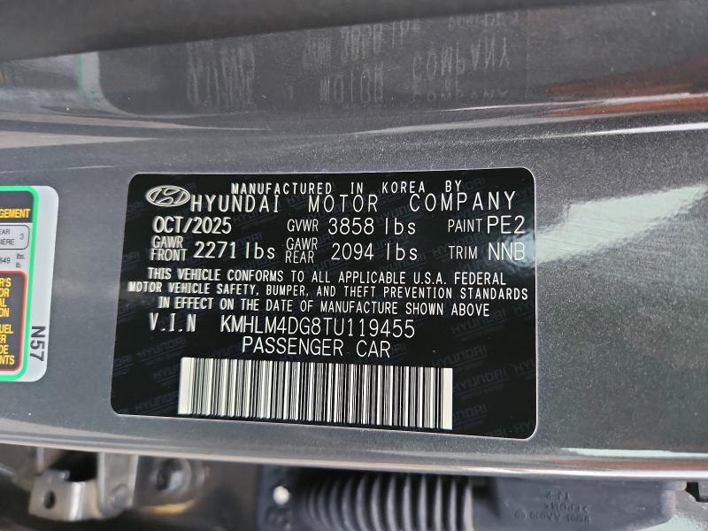 2026 Hyundai Elantra მანქანა იყიდება აუქციონზე, vin: KMHLM4DG8TU119455, აუქციონის ნომერი: 70013686