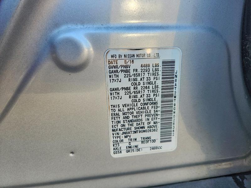 Aukcja sprzedaży 2016 Nissan Rogue, vin: JN8AT2MT9GW026362, numer aukcji: 68782816