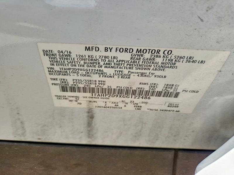 Aukcja sprzedaży 2016 Ford Taurus, vin: 1FAHP2D9XGG122486, numer aukcji: 68844116