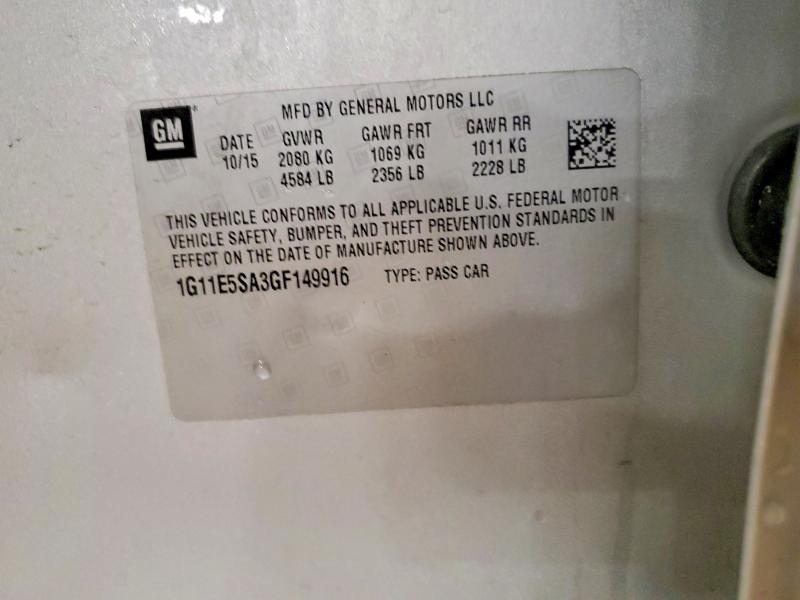 67728246 :رقم المزاد ، 1G11E5SA3GF149916 vin ، 2016 Chevrolet Malibu Limited مزاد بيع