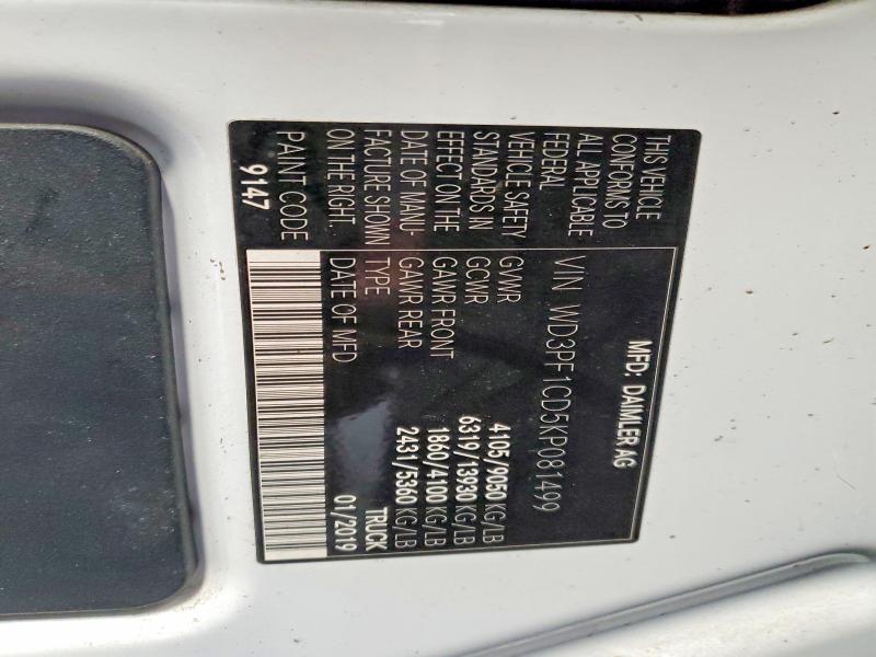 Продаж на аукціоні авто 2019 Mercedes-benz Sprinter, vin: WD3PF1CD5KP081499, номер лоту: 66773246