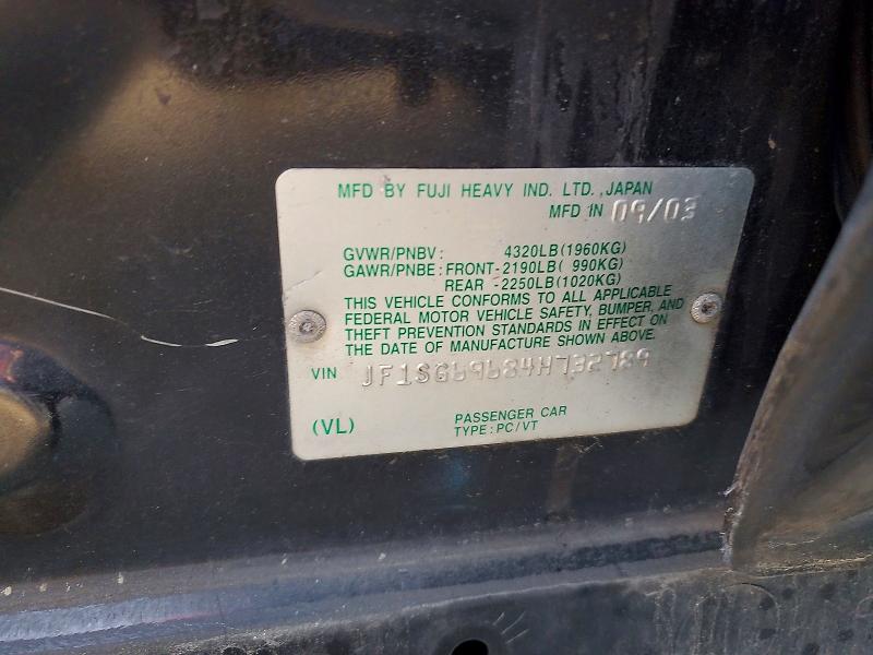 2004 Subaru Forester მანქანა იყიდება აუქციონზე, vin: JF1SG69684H732789, აუქციონის ნომერი: 68304886