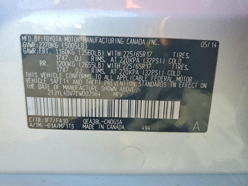 Aukcja sprzedaży 2014 Toyota Rav4 Ev, vin: 2T3YL4DV7EW002984, numer aukcji: 70811226