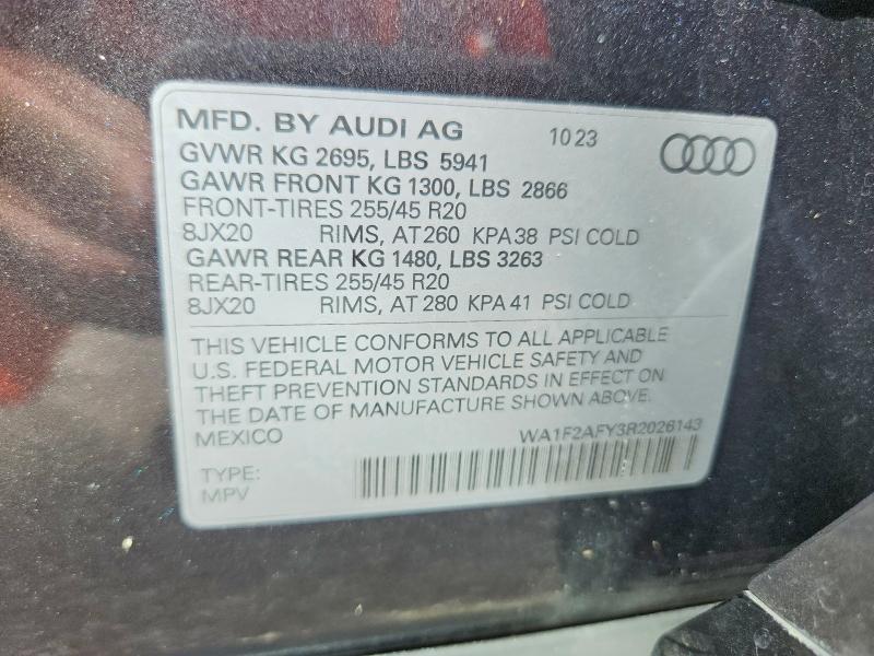 Aukcja sprzedaży 2024 Audi Q5 E, vin: WA1F2AFY3R2026143, numer aukcji: 68613186