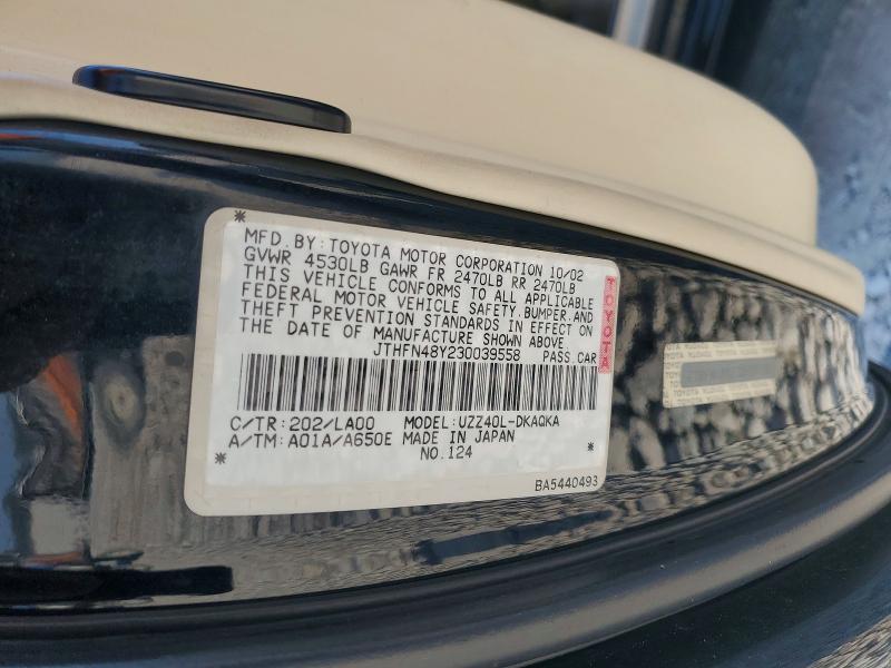 Aukcja sprzedaży 2003 Lexus Sc, vin: JTHFN48Y230039558, numer aukcji: 70472986