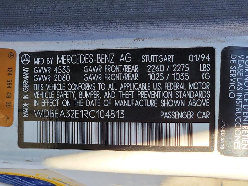Продажа на аукционе авто 1994 Mercedes-benz E, vin: WDBEA32E1RC104813, номер лота: 67479946