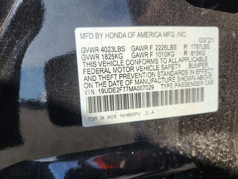 Aukcja sprzedaży 2021 Acura Ilx, vin: 19UDE2F77MA007029, numer aukcji: 69027136