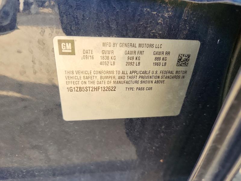 69759306 :رقم المزاد ، 1G1ZB5ST2HF132622 vin ، 2017 Chevrolet Malibu مزاد بيع