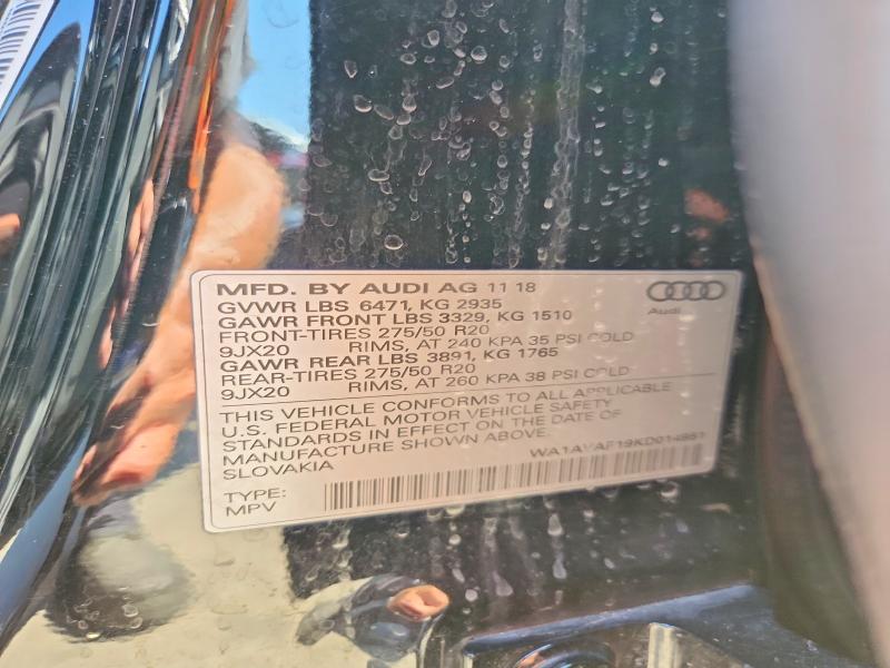 Aukcja sprzedaży 2019 Audi Q8, vin: WA1AVAF19KD014951, numer aukcji: 69841426